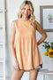 Peach Ruffle Mock Neck Sleeveless Blouse