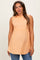 Peach Ruffle Mock Neck Maternity Sleeveless Blouse