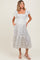Ivory Floral Smocked Flutter Sleeve Maternity Midi Dress