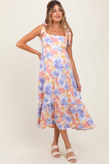 Multi Color Pastel Floral Maternity Dress
