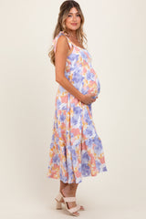 Multi Color Pastel Floral Maternity Dress