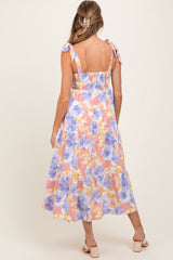 Multi Color Pastel Floral Maternity Dress