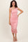 Pink Asymmetrical Neckline Ruched Midi Dress