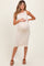 Cream Ribbed Sleeveless Maternity Midi Dress