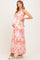 Orange Floral Tie Back Maternity Maxi Dress