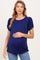 Navy Twisted Short Sleeve Maternity Top
