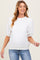 White Knit Maternity Puff Sleeve Top