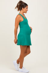 Jade Green Tennis Racerback Maternity Romper Dress