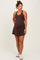 Dark Brown Tennis Racerback Maternity Romper Dress