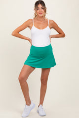 Emerald Green Back Pleat Maternity Skort