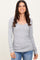 Heather Grey Ribbed Ruched Long Sleeve Top