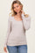 Taupe Ribbed Ruched Long Sleeve Top