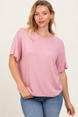 Light Pink Relaxed Fit Short Sleeve Tee