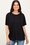 Black Relaxed Fit Short Sleeve Tee