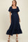 Navy Convertible Stretchy Smocked Maternity Maxi Dress