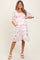 Pink Floral Smocked Maternity Midi Dress