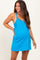 Aqua Racerback Maternity Romper Dress