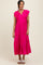 Fuchsia Ruffle Sleeve Tiered Midi Dress