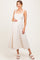 Cream Pleated Bodice Maternity Midi Dress