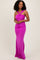 Violet Twist Front Ruched Maxi Dress