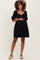BlackSweetheart Neckline Puff Sleeve Maternity Dress