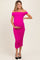 Fuchsia Off Shoulder Ruched Maternity Midi Dress