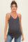 Charcoal Floral Ribbed Contrast Trim Maternity Tank Top