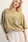 Olive Mineral Wash Crochet Pocket Top