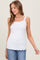 White Lace-Trim Ribbed Tank Top
