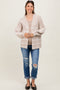 Taupe Striped Oversized Maternity Cardigan
