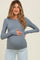 Grey Ribbed Maternity Long Sleeve Top
