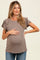 Taupe Double Ruffle Sleeve Maternity T-Shirt
