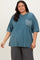 Deep Teal Mineral Wash Crochet Pocket Plus Top