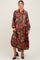 Black Printed Button Detail Tiered Maternity Midi Dress