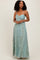 Mint Green Floral Cutout Tie Back Maxi Dress