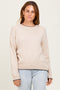 Taupe Contrast Scallop Trim Sweater
