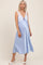 Light Blue Satin Lace Side Slit Maternity Slip Dress