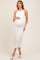 Ivory Textured Sleeveless Fitted Maternity Midi Dress