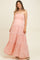 Light Pink Lace Tiered Sleeveless Maternity Maxi Dress