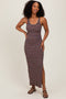 Yellow Multicolor Striped Side Slit Maxi Dress
