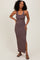 Yellow Multicolor Striped Side Slit Maxi Dress