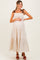 Cream Polka Dot Tiered Shoulder Tie Maternity Midi Dress