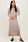 Beige Ribbed Long Sleeve Sweater Midi Dress