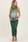 Forest Green Ombre Mesh Ruched Sleeveless Maternity Midi Dress