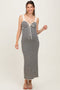 Black White Printed KnitFitted Maternity Dress