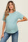 Light Olive Ribbed Knit Maternity Short Sleeve Top