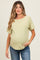 Lime Ribbed Knit Maternity Short Sleeve Top