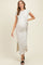 Cream Side Knot Tie Short Sleeve Maternity Midi Dress