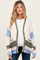 Cream Chunky Knit Colorblock Button-Up Maternity Cardigan