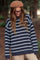 Navy Striped Oversized Sweater